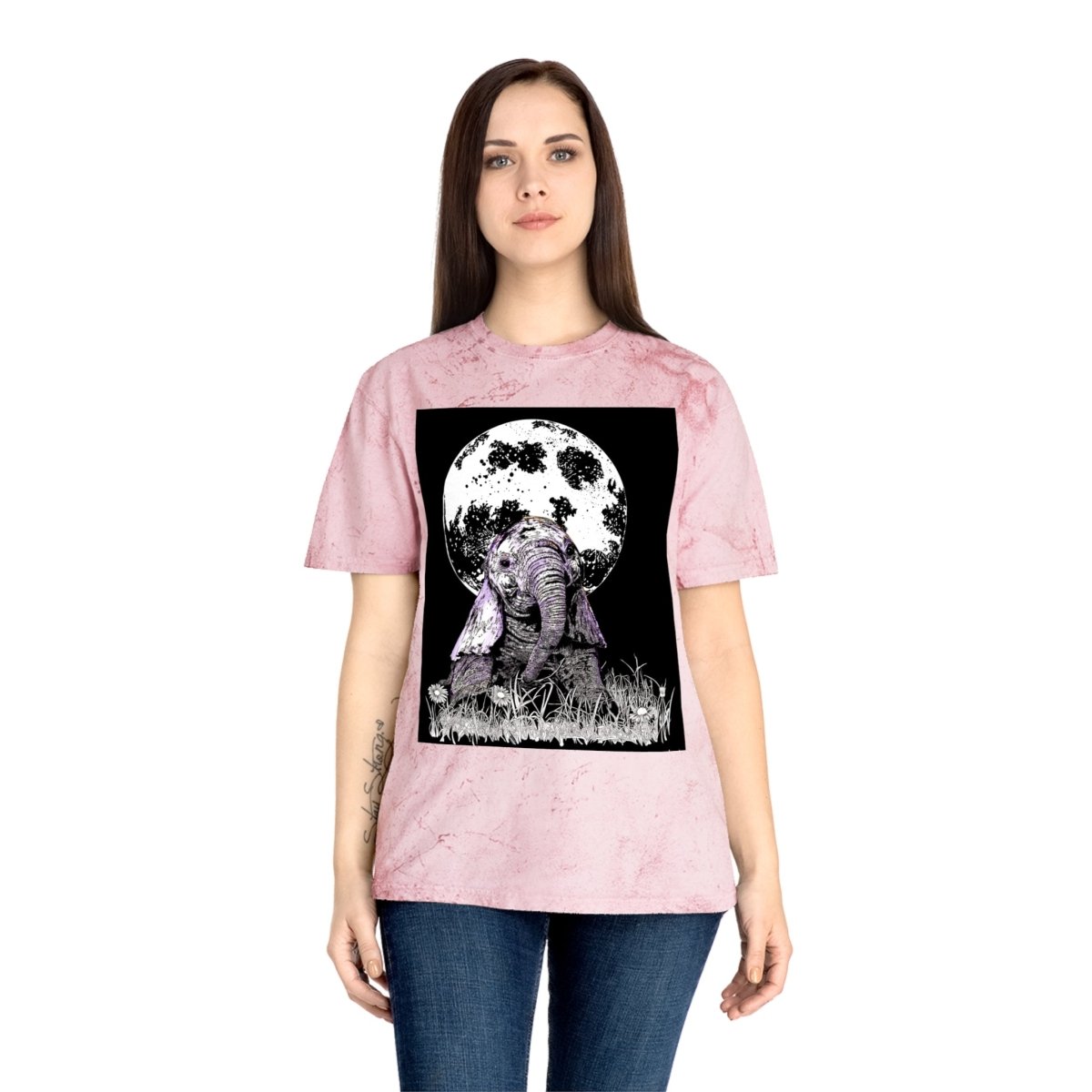 Majestic Baby Elephant Unisex Color Blast T-Shirt - Art for Nature Lovers - Curran Artworks