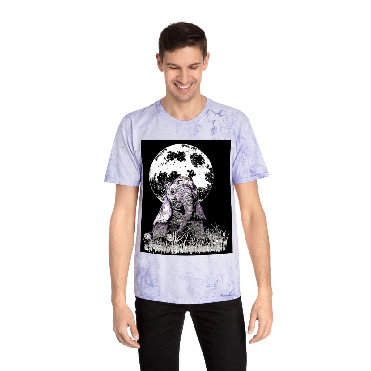 Majestic Baby Elephant Unisex Color Blast T-Shirt - Art for Nature Lovers - Curran Artworks