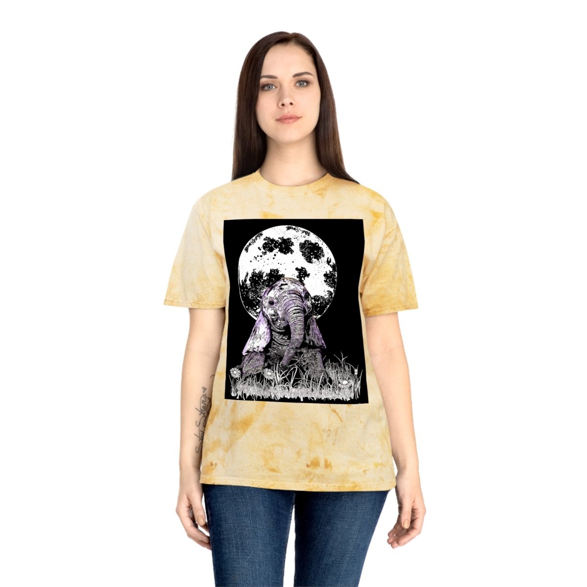 Majestic Baby Elephant Unisex Color Blast T-Shirt - Art for Nature Lovers - Curran Artworks