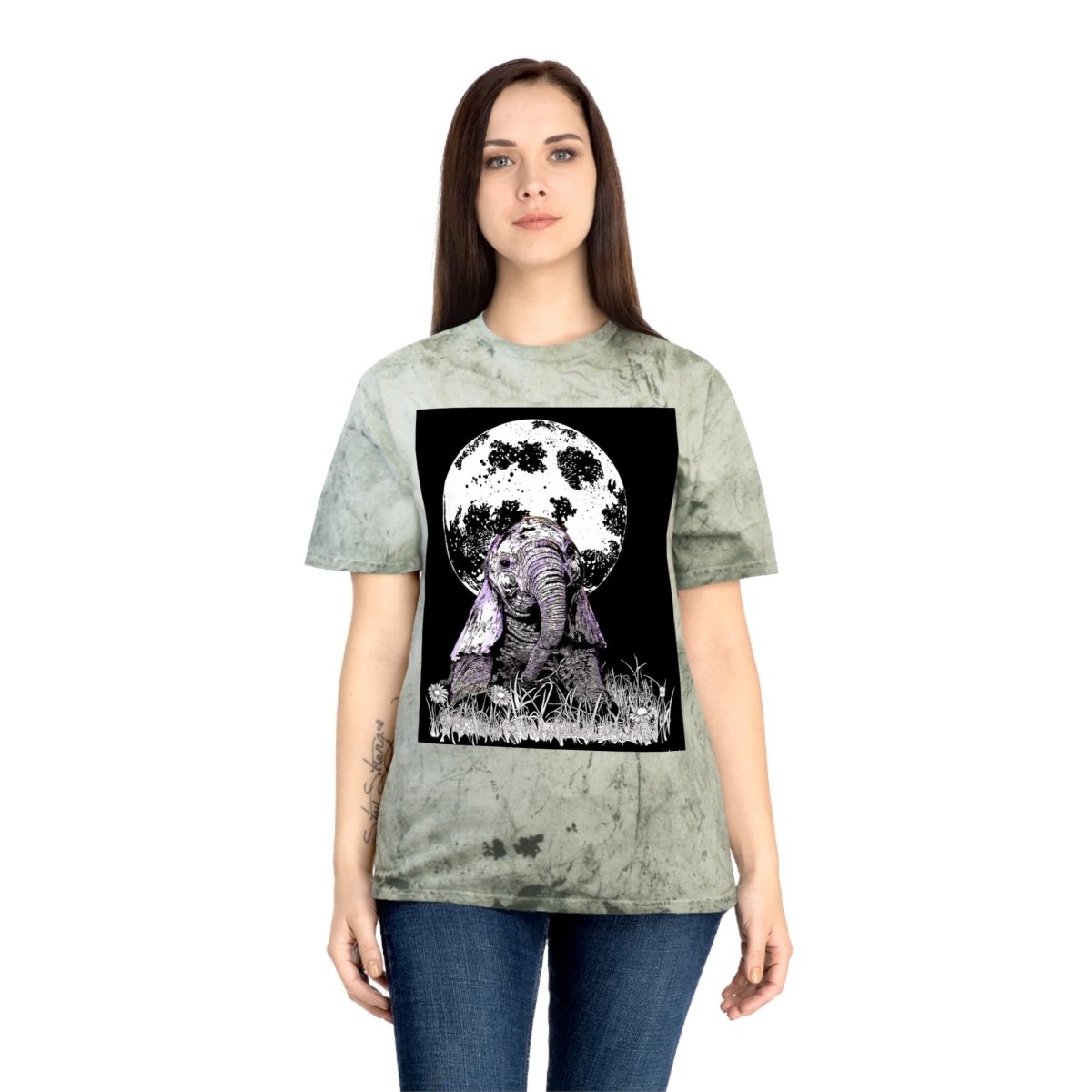 Majestic Baby Elephant Unisex Color Blast T-Shirt - Art for Nature Lovers - Curran Artworks