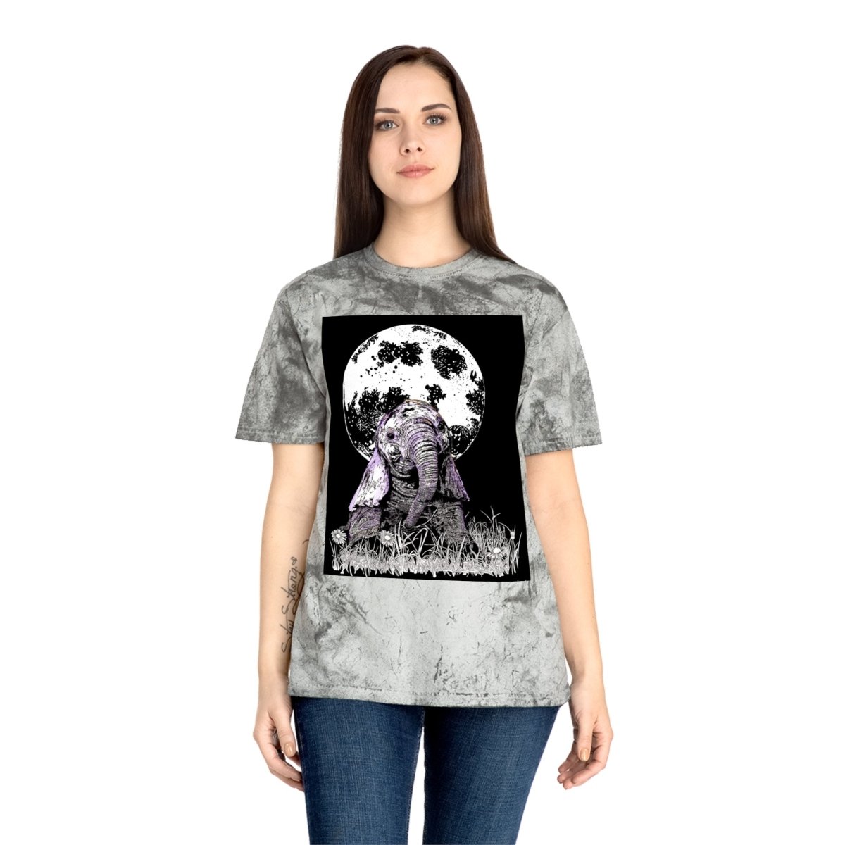 Majestic Baby Elephant Unisex Color Blast T-Shirt - Art for Nature Lovers - Curran Artworks