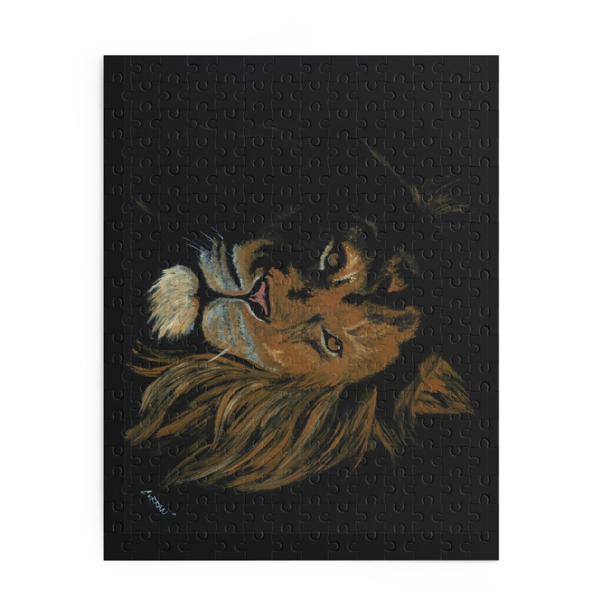 Majestic Hand Painted Lion Puzzle - 120, 252, 500 Pieces | Perfect for Animal Lovers - Curran Artworks