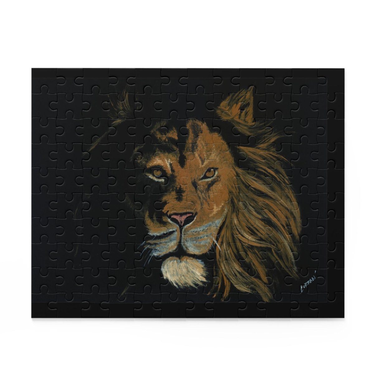Majestic Hand Painted Lion Puzzle - 120, 252, 500 Pieces | Perfect for Animal Lovers - Curran Artworks