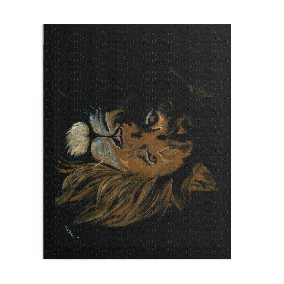Majestic Hand Painted Lion Puzzle - 120, 252, 500 Pieces | Perfect for Animal Lovers - Curran Artworks