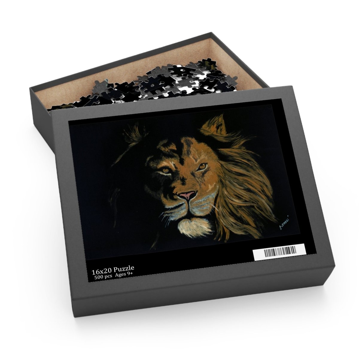 Majestic Hand Painted Lion Puzzle - 120, 252, 500 Pieces | Perfect for Animal Lovers - Curran Artworks