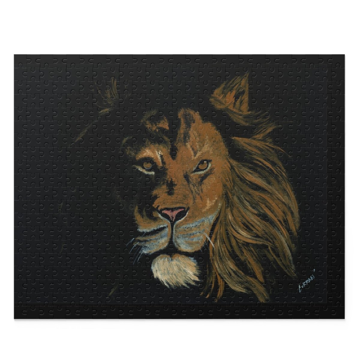 Majestic Hand Painted Lion Puzzle - 120, 252, 500 Pieces | Perfect for Animal Lovers - Curran Artworks