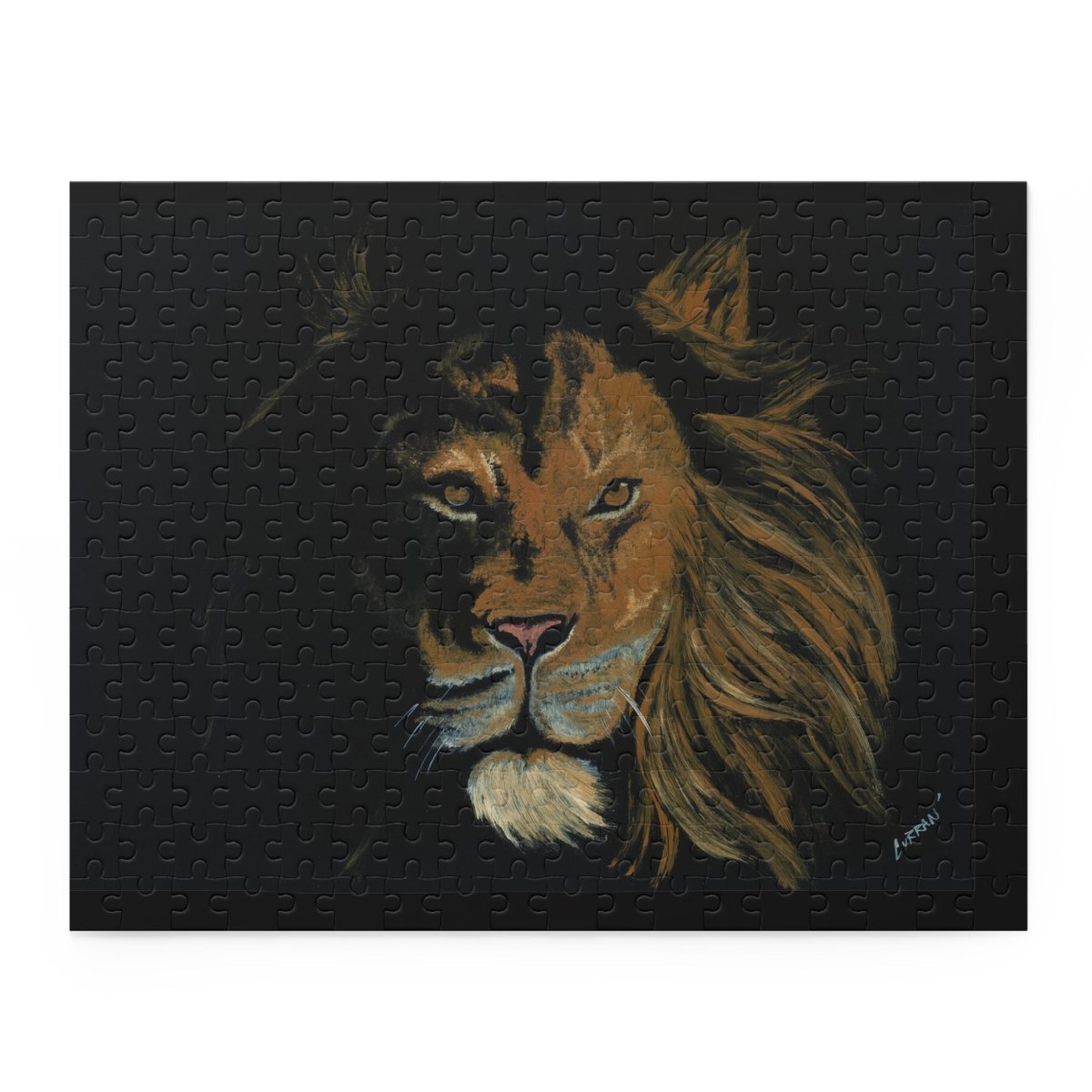 Majestic Hand Painted Lion Puzzle - 120, 252, 500 Pieces | Perfect for Animal Lovers - Curran Artworks