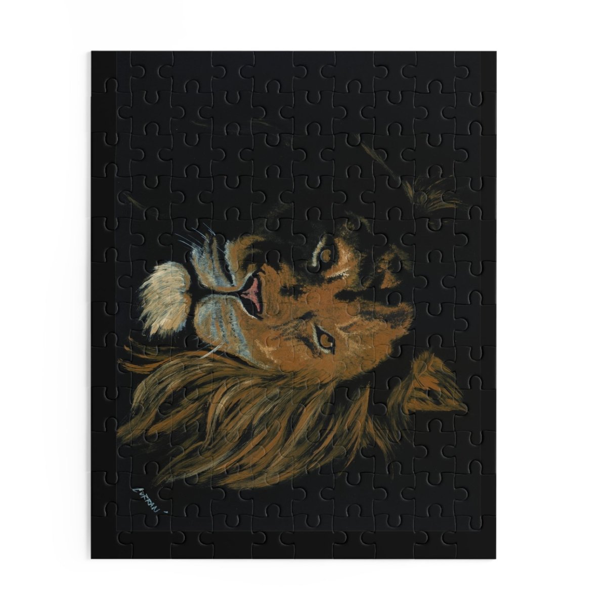 Majestic Hand Painted Lion Puzzle - 120, 252, 500 Pieces | Perfect for Animal Lovers - Curran Artworks