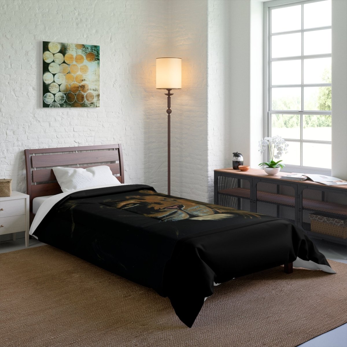 Majestic Lion Comforter - Cozy Animal - Themed Bedding for Nature Lovers - Curran Artworks