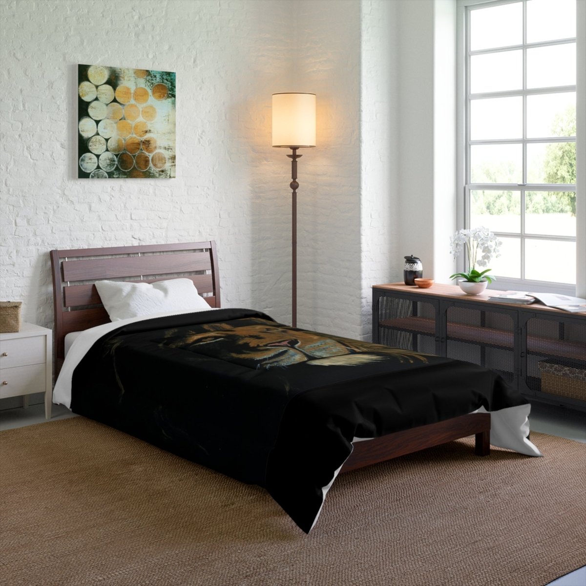 Majestic Lion Comforter - Cozy Animal - Themed Bedding for Nature Lovers - Curran Artworks