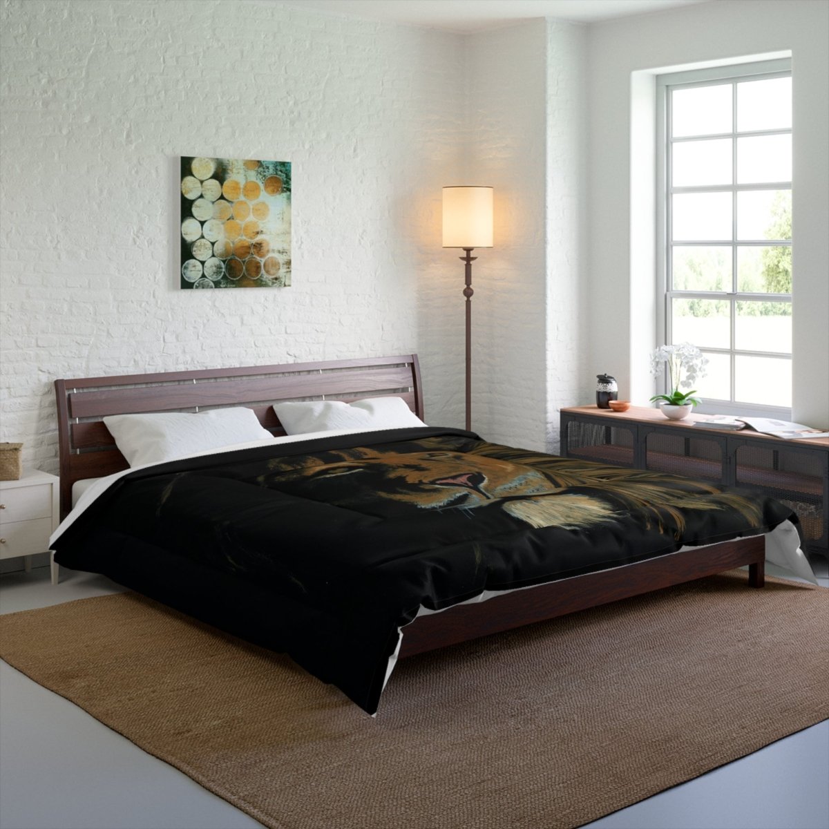 Majestic Lion Comforter - Cozy Animal - Themed Bedding for Nature Lovers - Curran Artworks