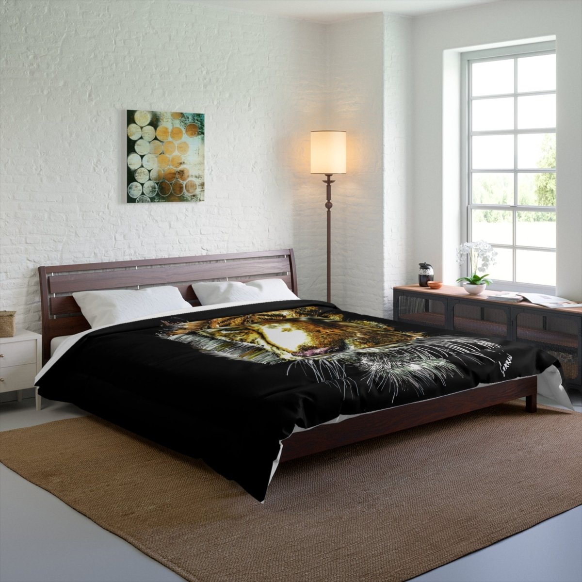 Majestic Tiger Comforter – Luxurious Black Bedding for Wildlife Lovers - Curran Artworks