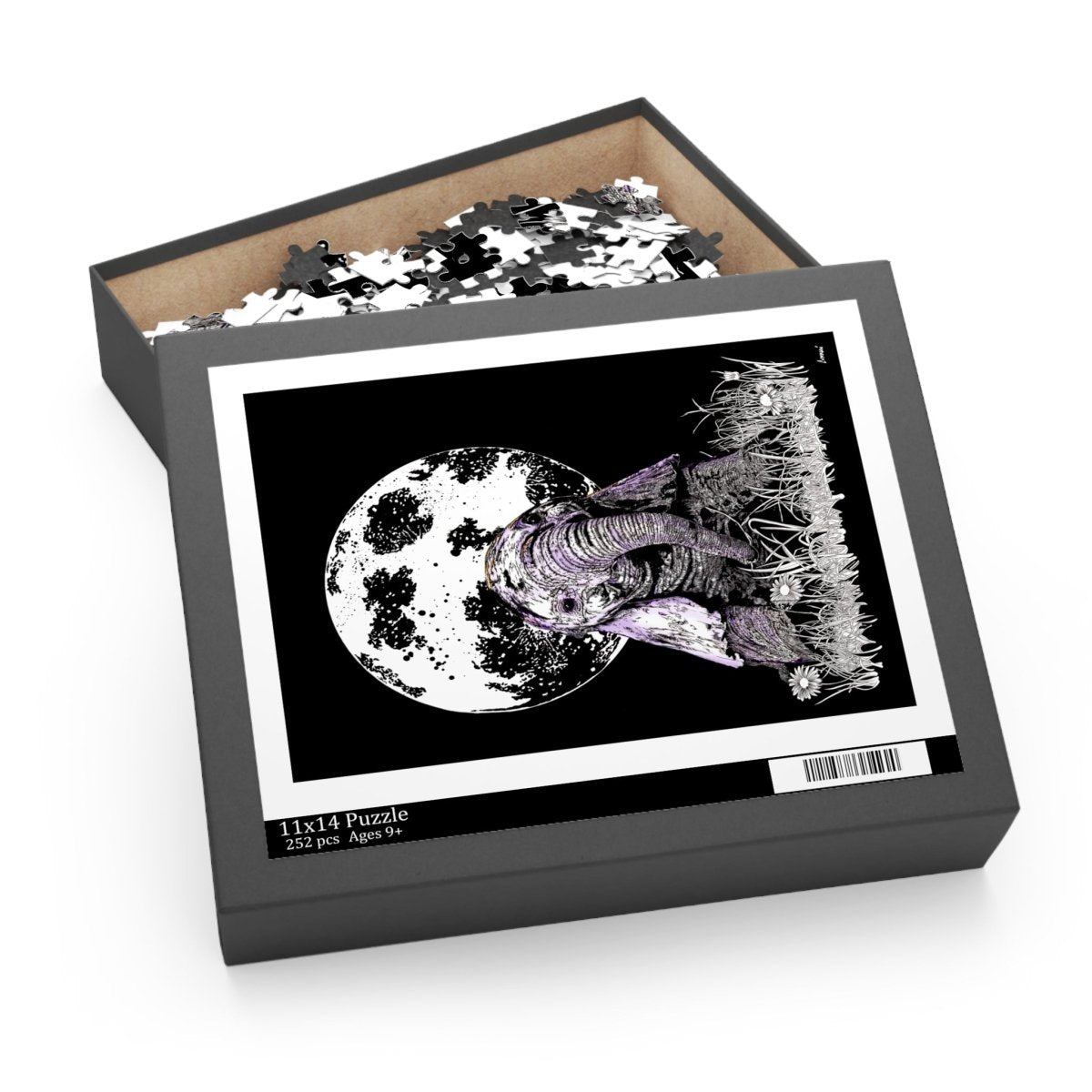 Moonlit Baby Elephant Puzzle - Enchanting Educational Fun for All Ages - Curran Artworks