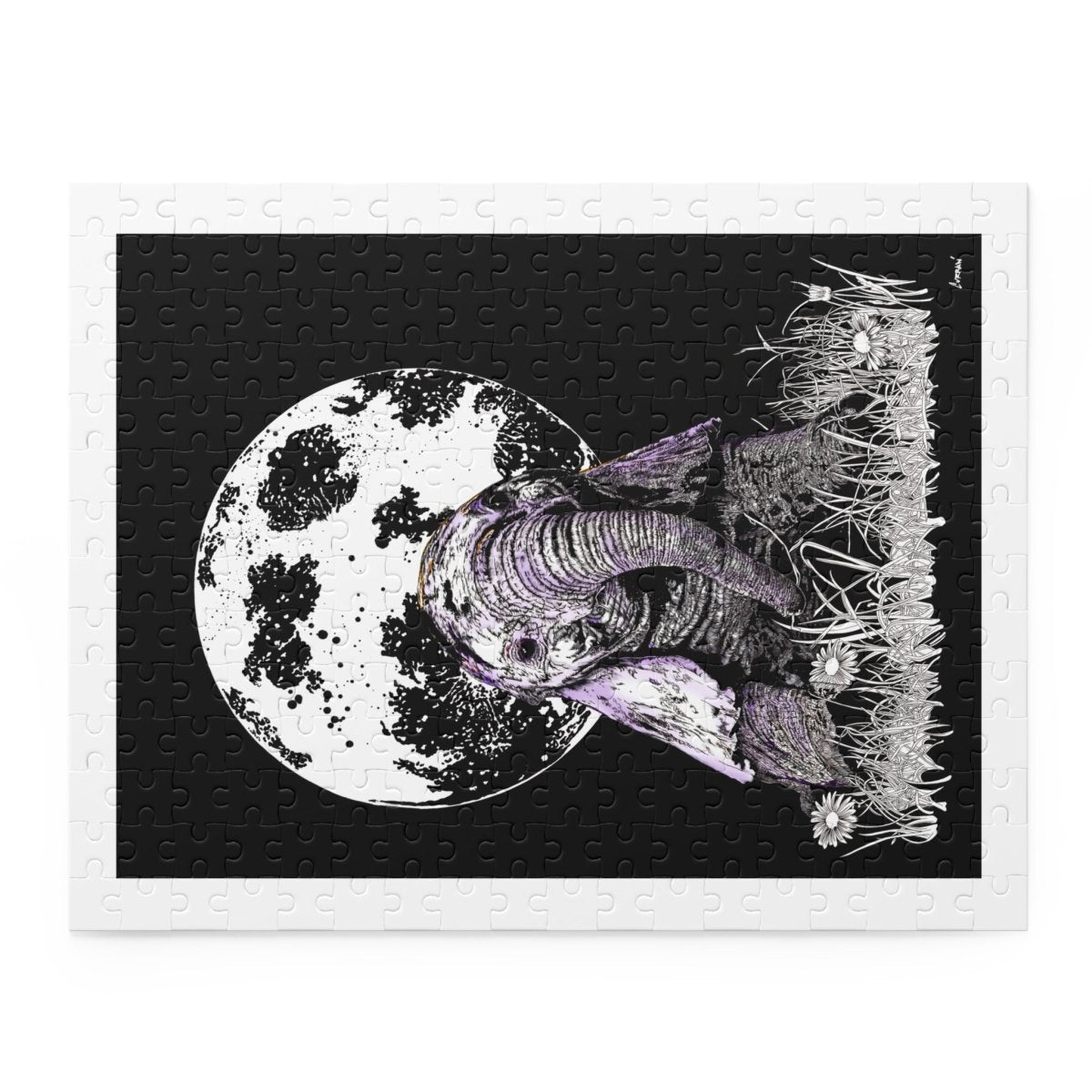 Moonlit Baby Elephant Puzzle - Enchanting Educational Fun for All Ages - Curran Artworks