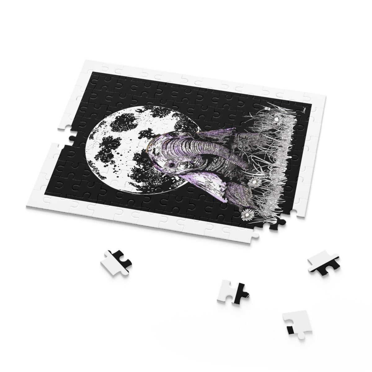 Moonlit Baby Elephant Puzzle - Enchanting Educational Fun for All Ages - Curran Artworks
