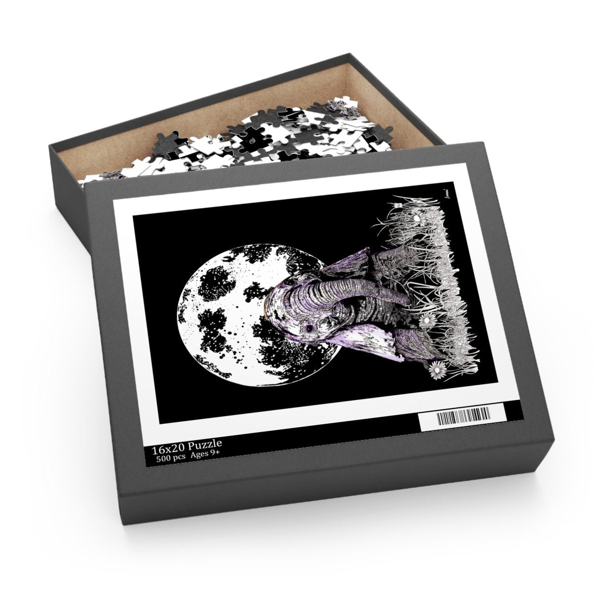 Moonlit Baby Elephant Puzzle - Enchanting Educational Fun for All Ages - Curran Artworks