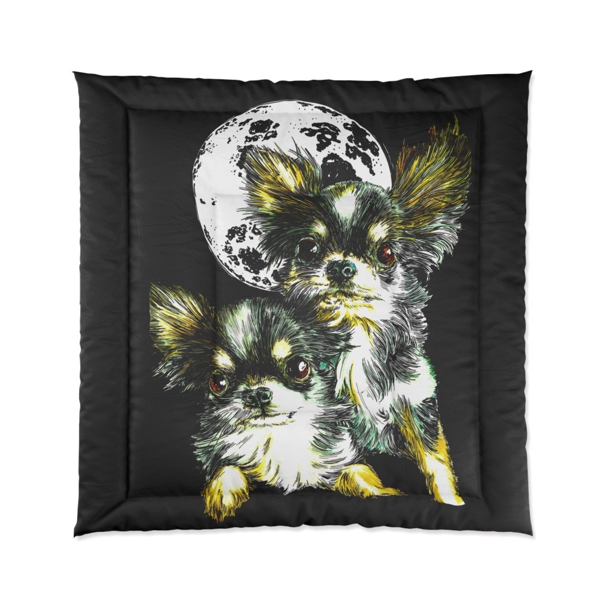 Moonlit Chihuahua Comforter - Cozy Pet Lover Bedding - Curran Artworks