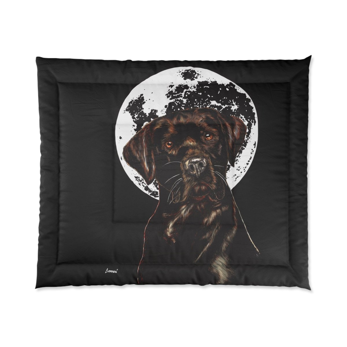 Moonlit Dog Comforter - Cozy Blanket for Pet Lovers - Curran Artworks