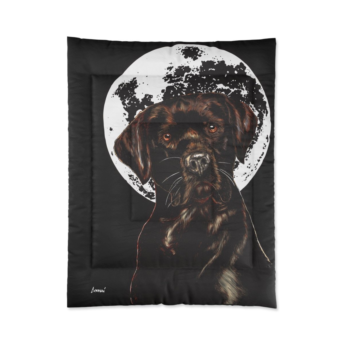 Moonlit Dog Comforter - Cozy Blanket for Pet Lovers - Curran Artworks