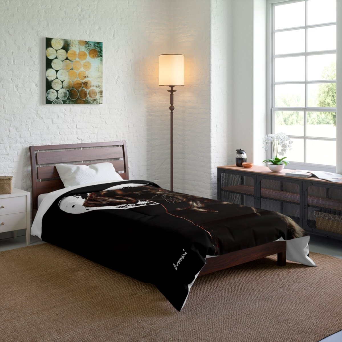 Moonlit Dog Comforter - Cozy Blanket for Pet Lovers - Curran Artworks
