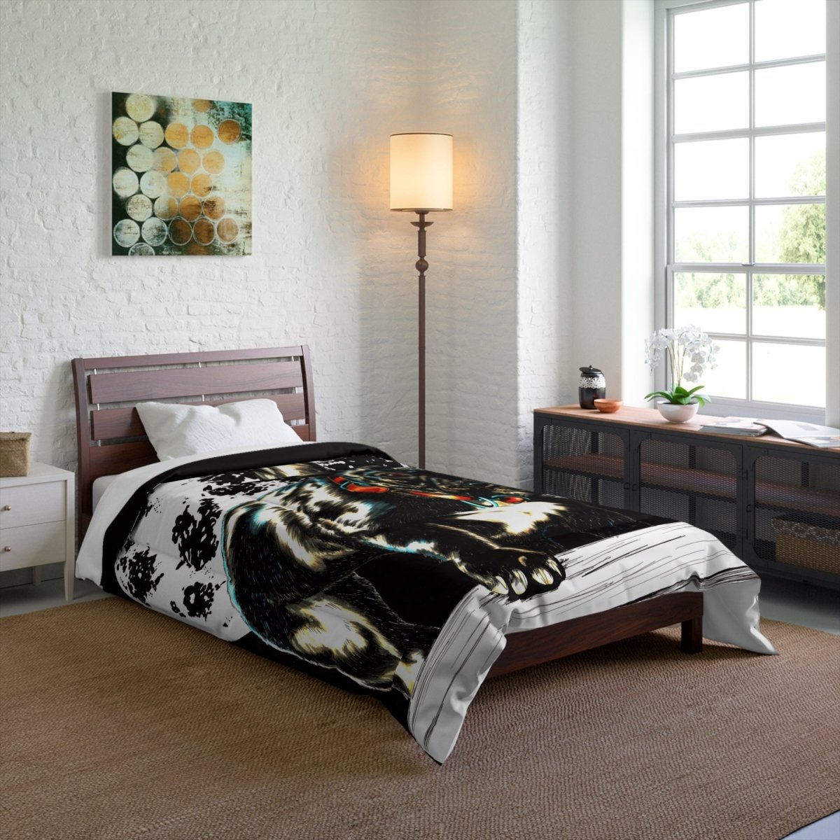 Moonlit French Bulldog Comforter | Cozy Pet - Themed Bedding for Dog Lovers - Curran Artworks