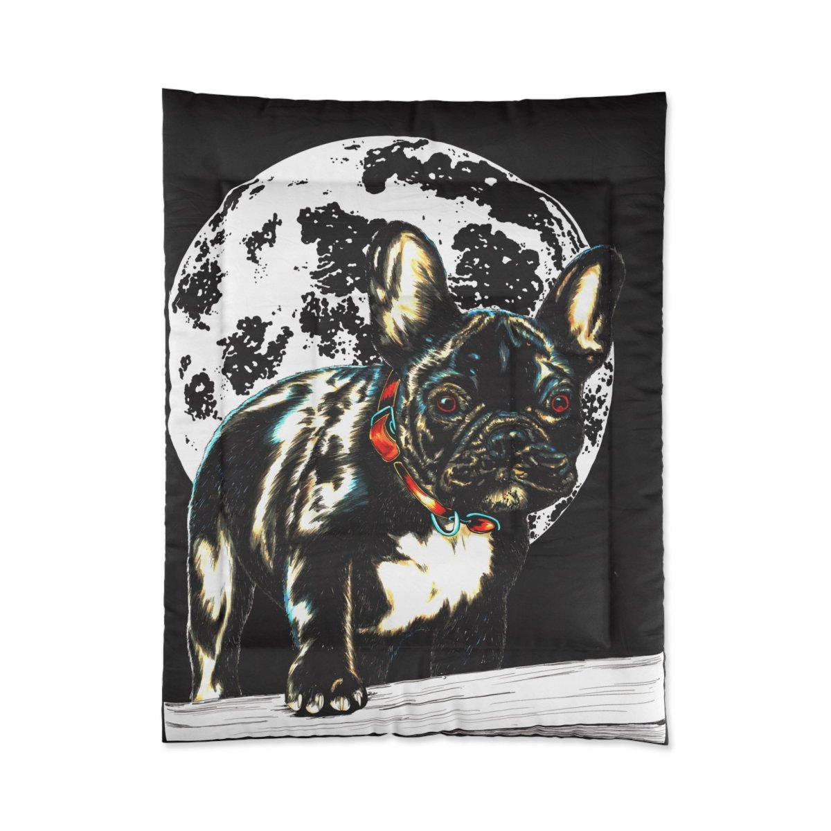 Moonlit French Bulldog Comforter | Cozy Pet - Themed Bedding for Dog Lovers - Curran Artworks