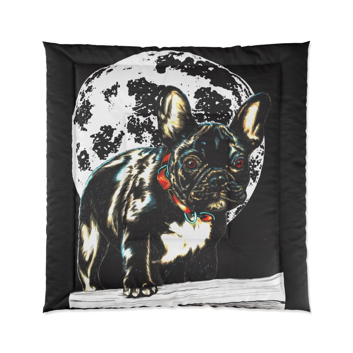 Moonlit French Bulldog Comforter | Cozy Pet - Themed Bedding for Dog Lovers - Curran Artworks