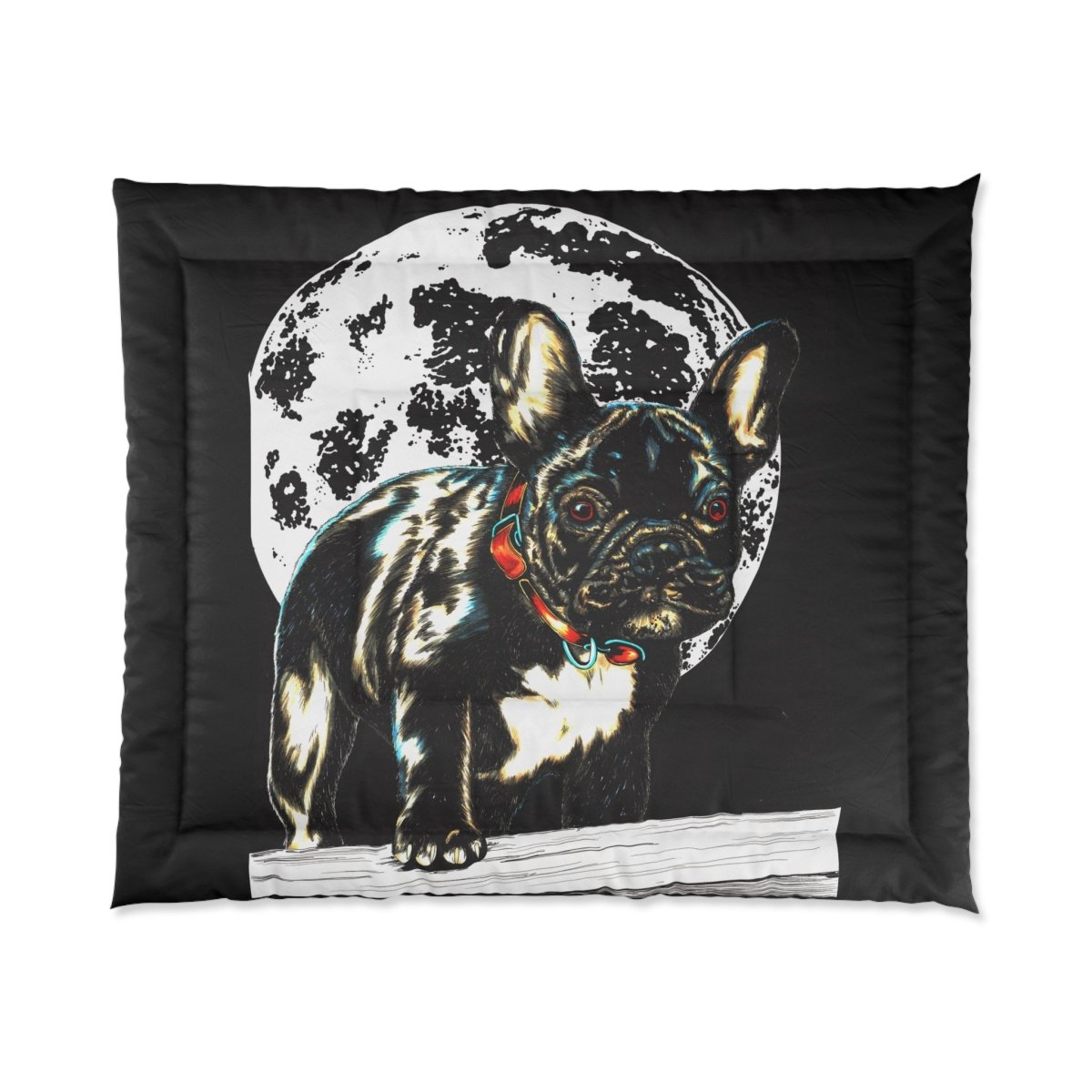 Moonlit French Bulldog Comforter | Cozy Pet - Themed Bedding for Dog Lovers - Curran Artworks