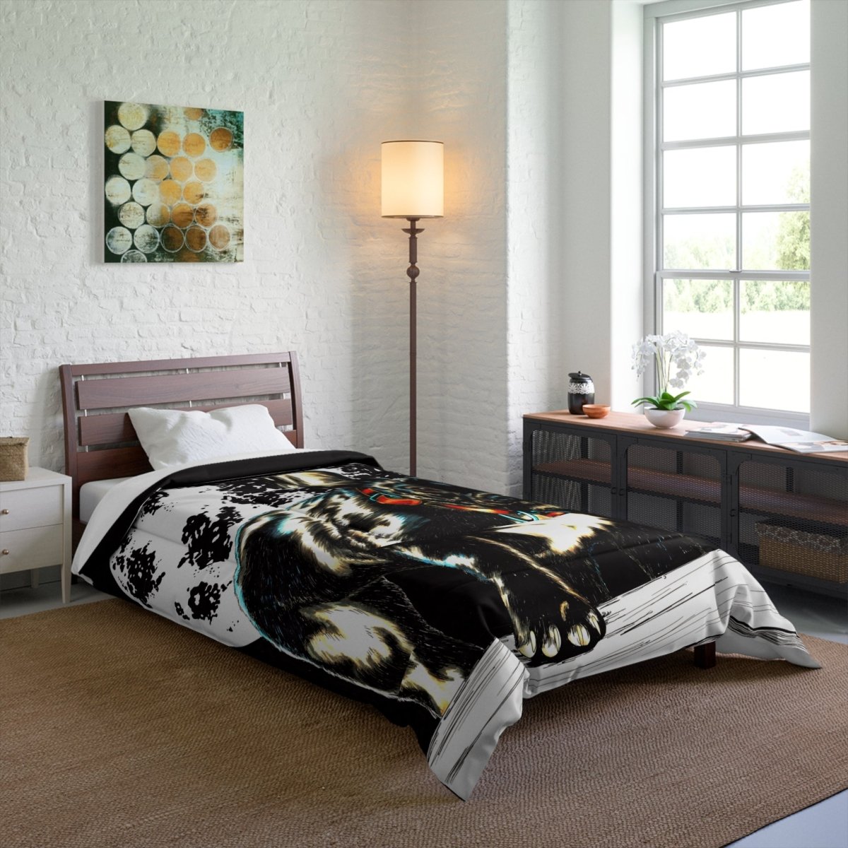 Moonlit French Bulldog Comforter | Cozy Pet - Themed Bedding for Dog Lovers - Curran Artworks