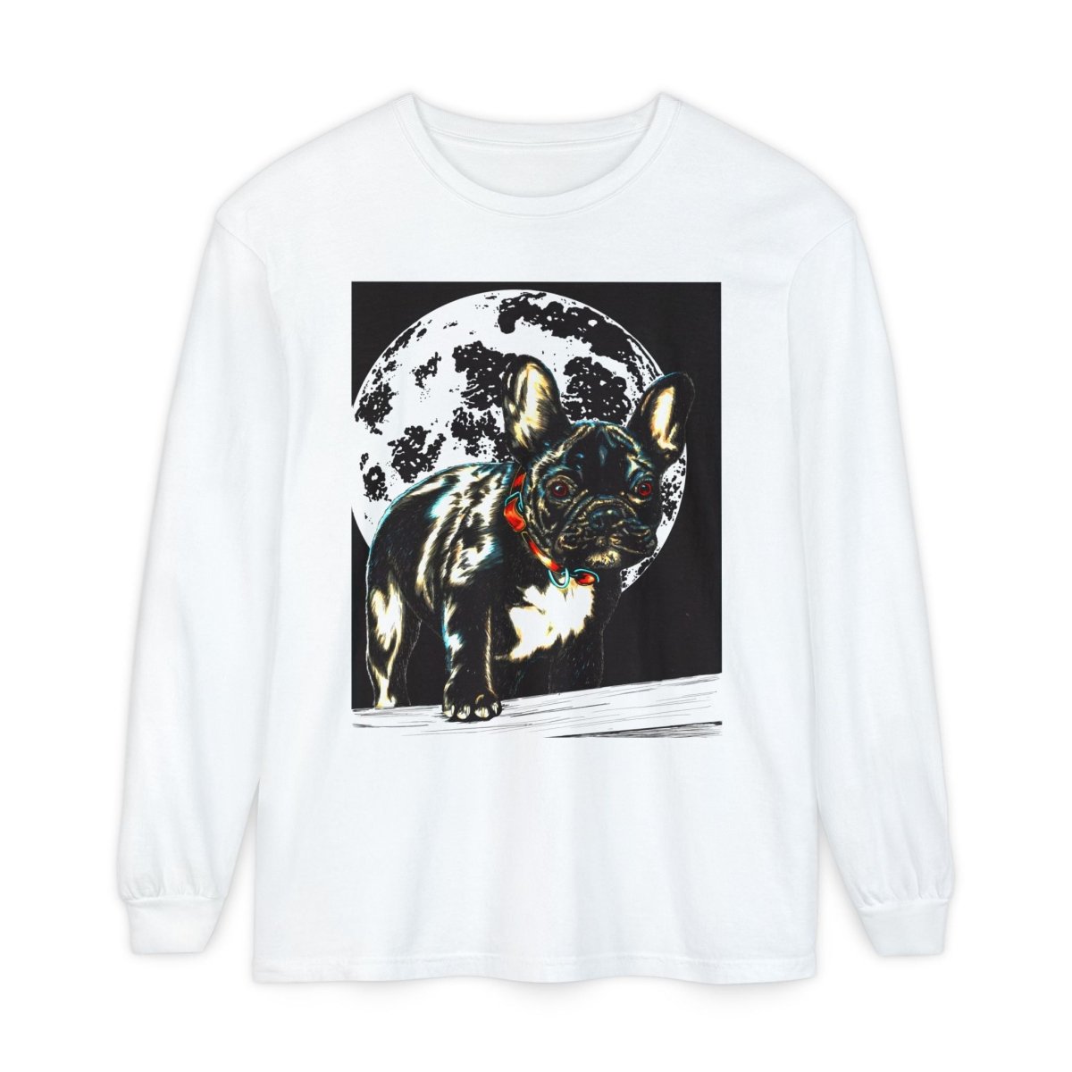 Moonlit French Bulldog Long Sleeve T-Shirt – Perfect for Dog Lovers - Curran Artworks