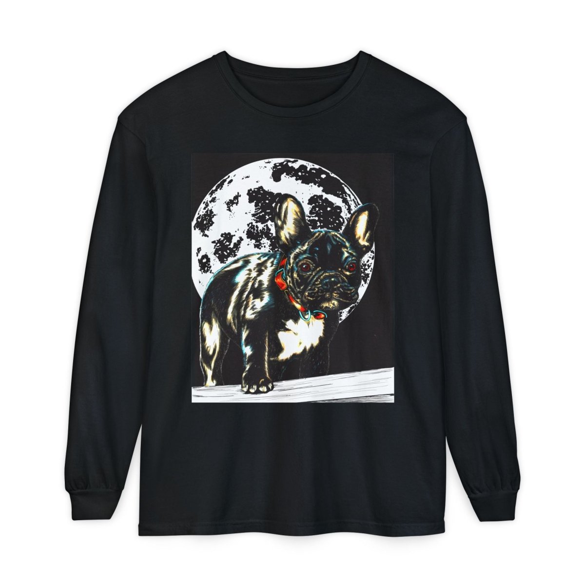 Moonlit French Bulldog Long Sleeve T-Shirt – Perfect for Dog Lovers - Curran Artworks