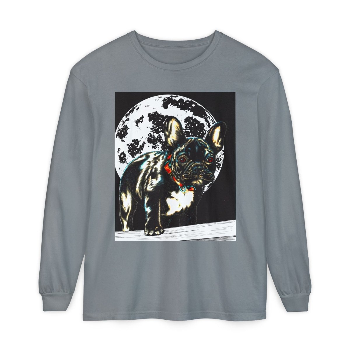 Moonlit French Bulldog Long Sleeve T-Shirt – Perfect for Dog Lovers - Curran Artworks