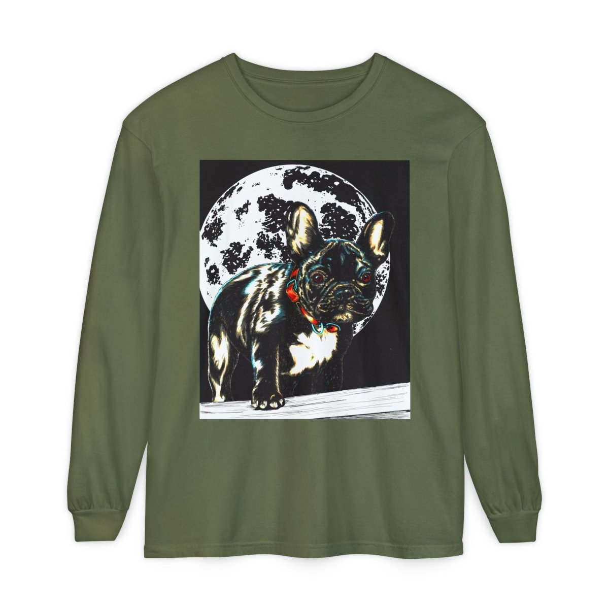 Moonlit French Bulldog Long Sleeve T-Shirt – Perfect for Dog Lovers - Curran Artworks