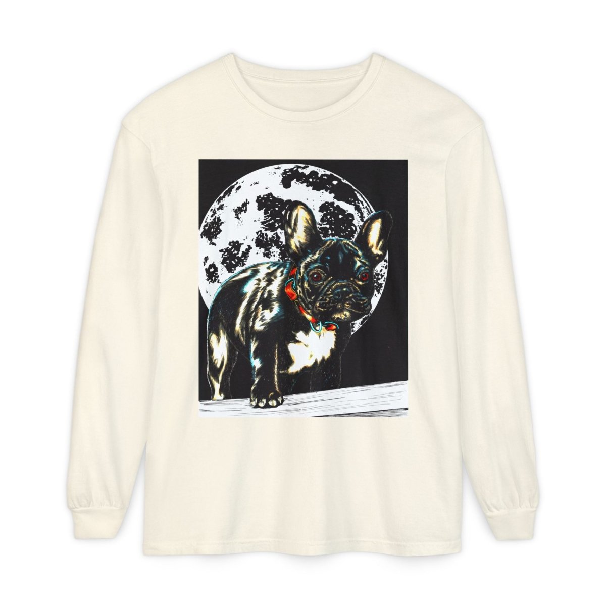 Moonlit French Bulldog Long Sleeve T-Shirt – Perfect for Dog Lovers - Curran Artworks