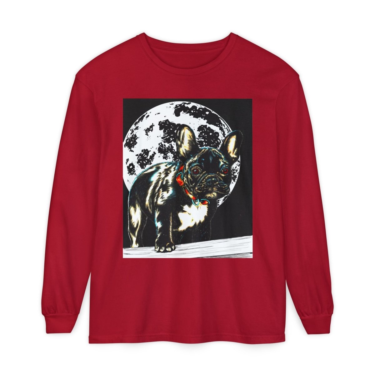 Moonlit French Bulldog Long Sleeve T-Shirt – Perfect for Dog Lovers - Curran Artworks