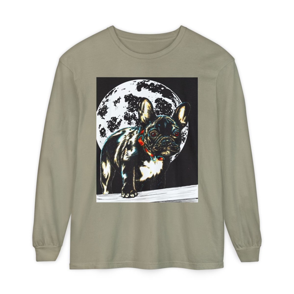 Moonlit French Bulldog Long Sleeve T-Shirt – Perfect for Dog Lovers - Curran Artworks