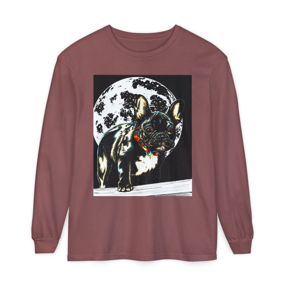 Moonlit French Bulldog Long Sleeve T-Shirt – Perfect for Dog Lovers - Curran Artworks