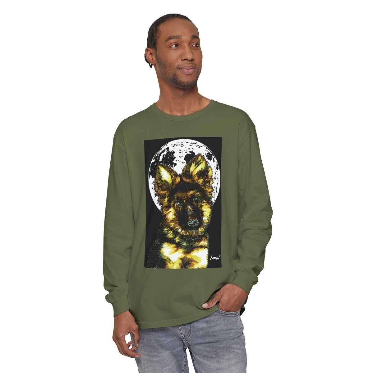 German Shepherd Puppy Long Sleeve Tee, the perfect blend