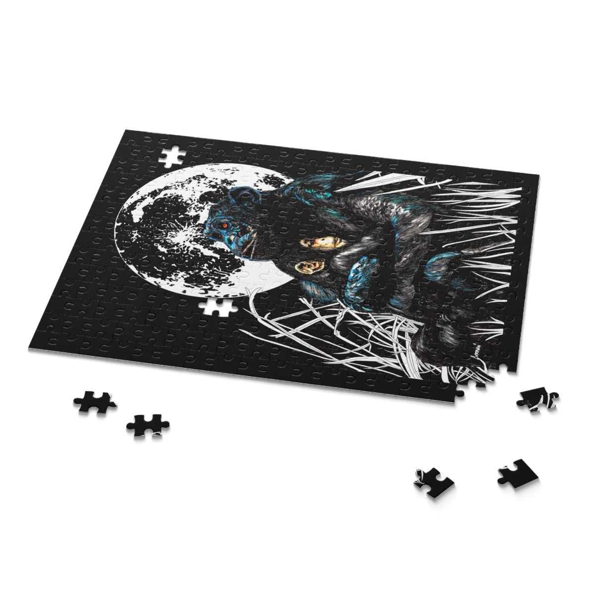 Moonlit Gorilla and Child Puzzle - 120, 252, 500 - Piece Jigsaw for Animal Lovers - Curran Artworks