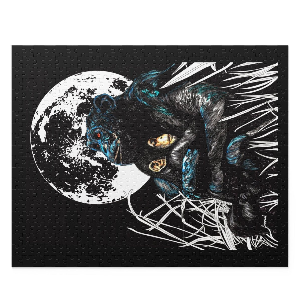 Moonlit Gorilla and Child Puzzle - 120, 252, 500 - Piece Jigsaw for Animal Lovers - Curran Artworks