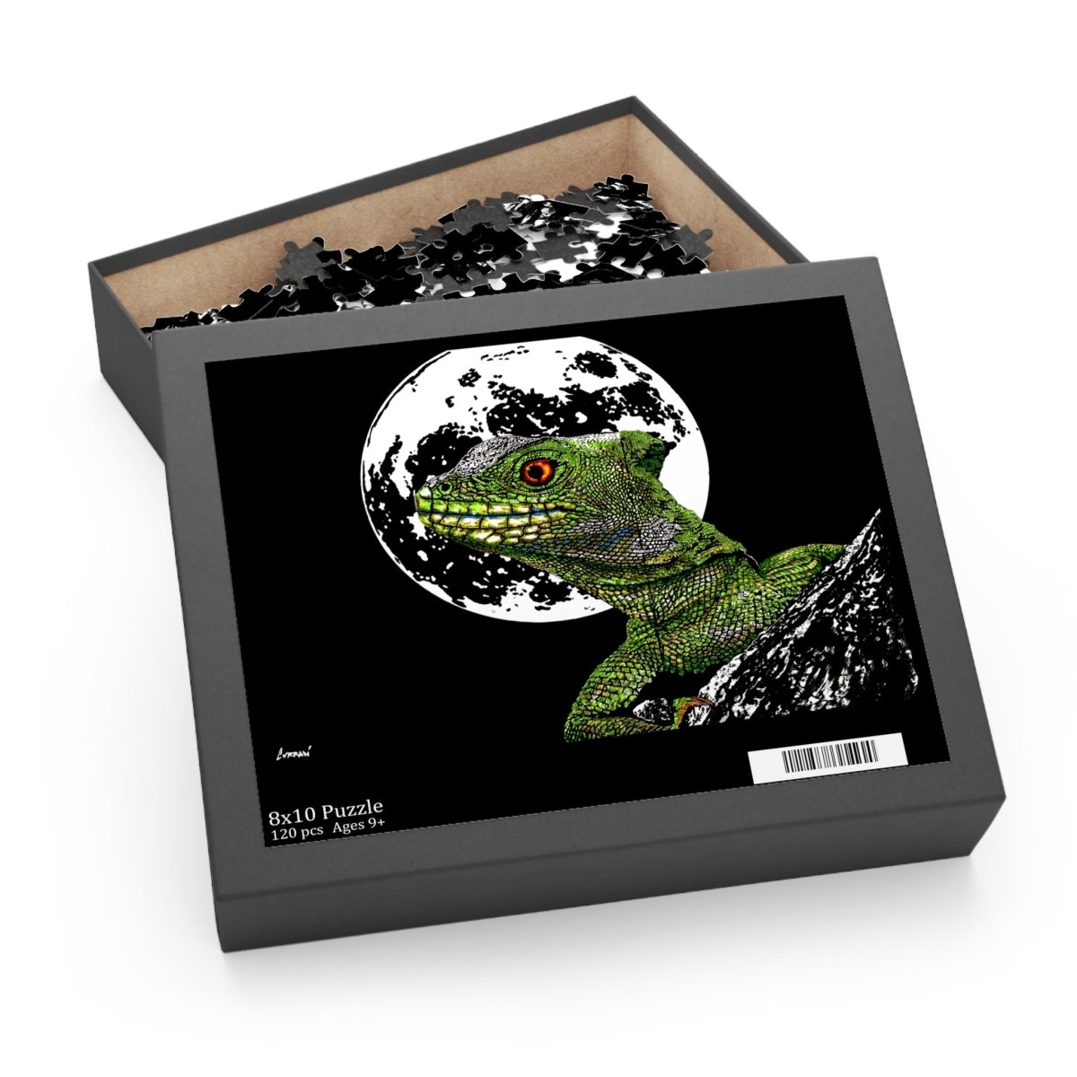 Moonlit Lizard Puzzle - 120, 252, 500 - Piece - Curran Artworks