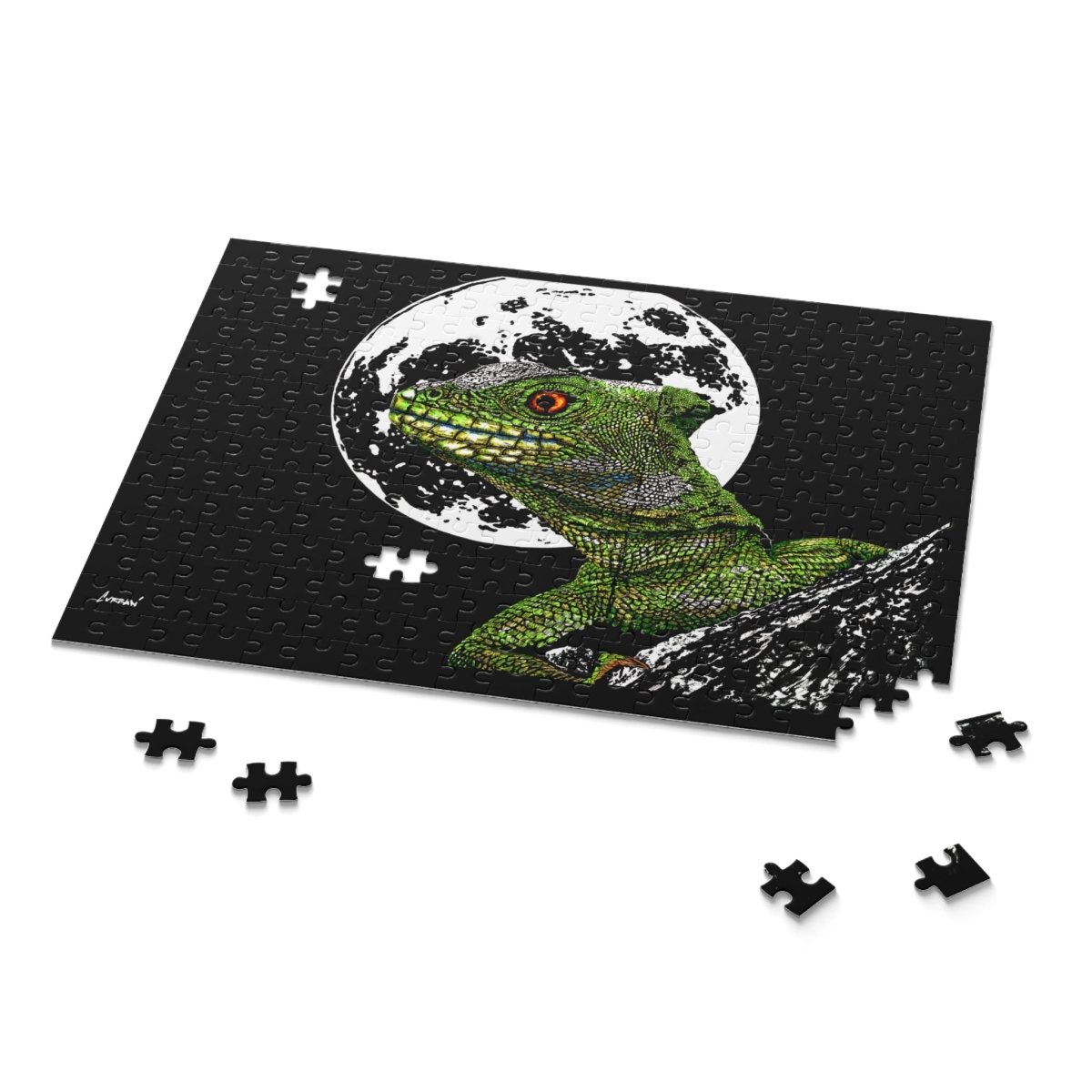 Moonlit Lizard Puzzle - 120, 252, 500 - Piece - Curran Artworks