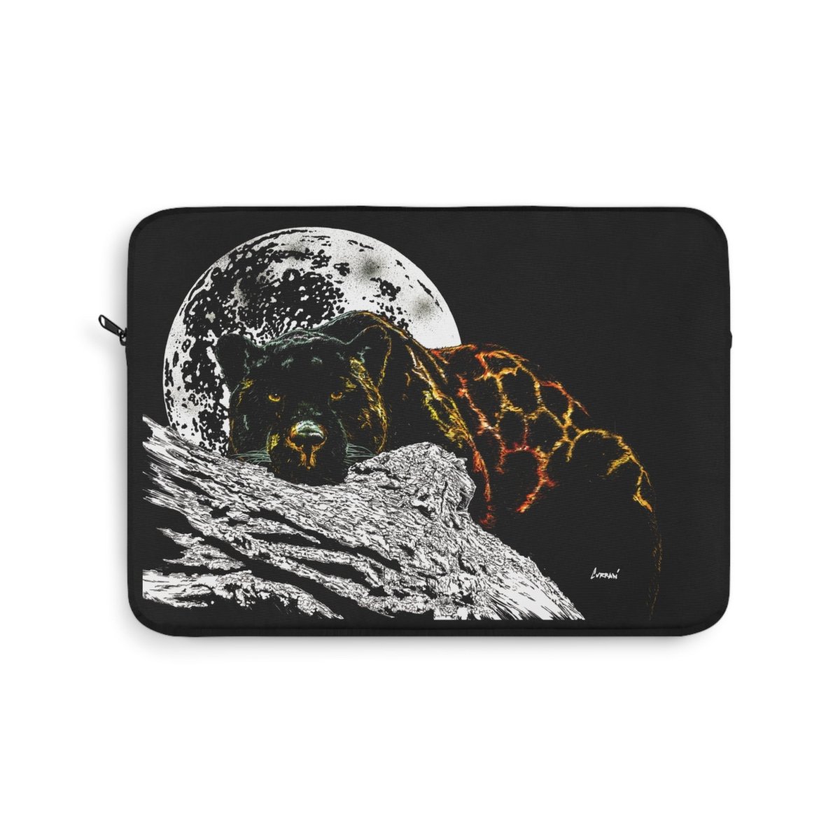 Moonlit Panther Laptop Sleeve - Ideal for Nature Lovers and Adventurers - Curran Artworks