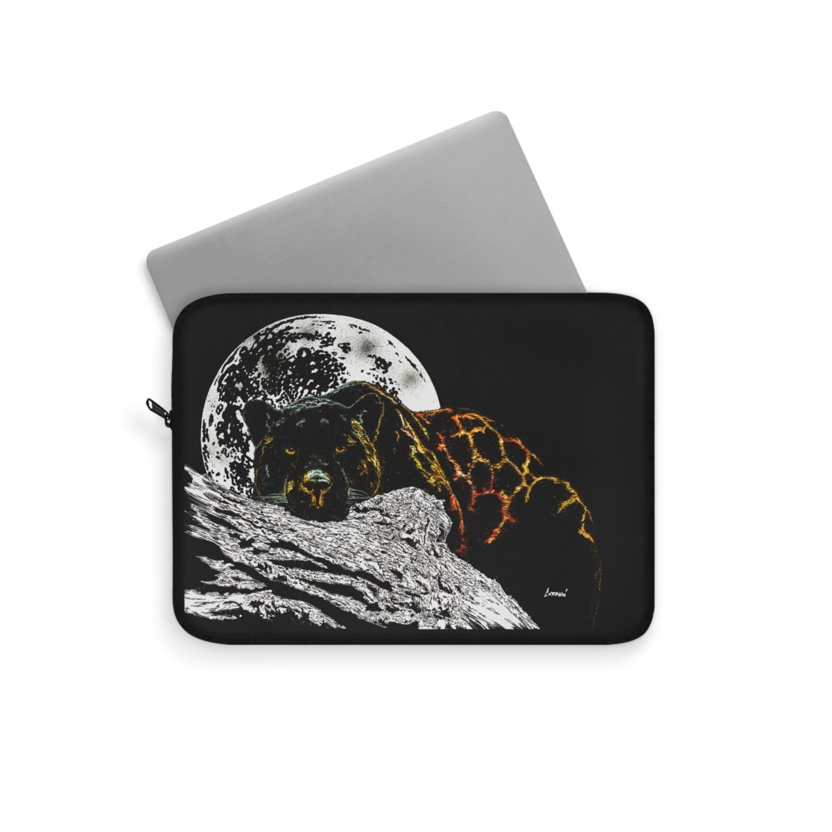 Moonlit Panther Laptop Sleeve - Ideal for Nature Lovers and Adventurers - Curran Artworks