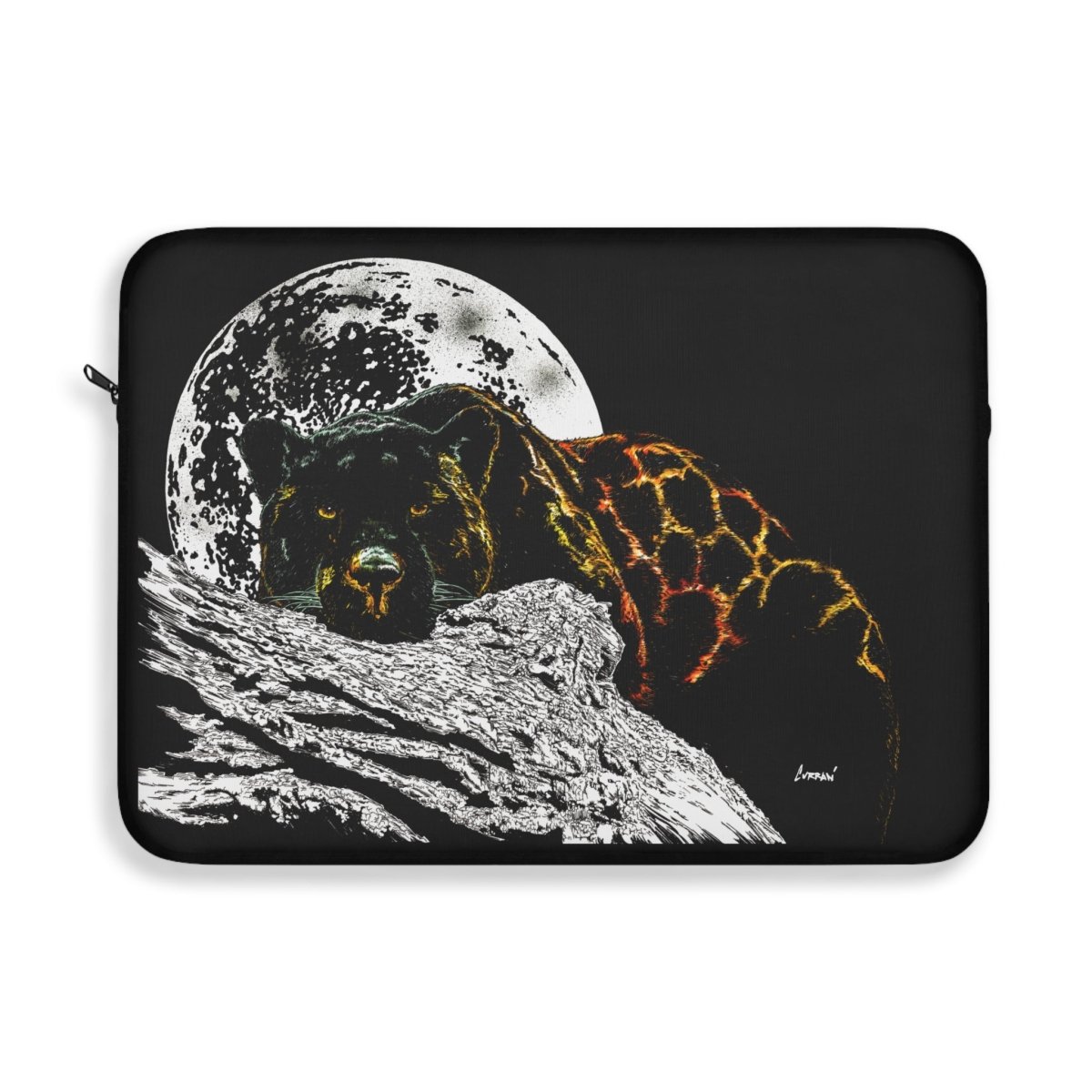 Moonlit Panther Laptop Sleeve - Ideal for Nature Lovers and Adventurers - Curran Artworks