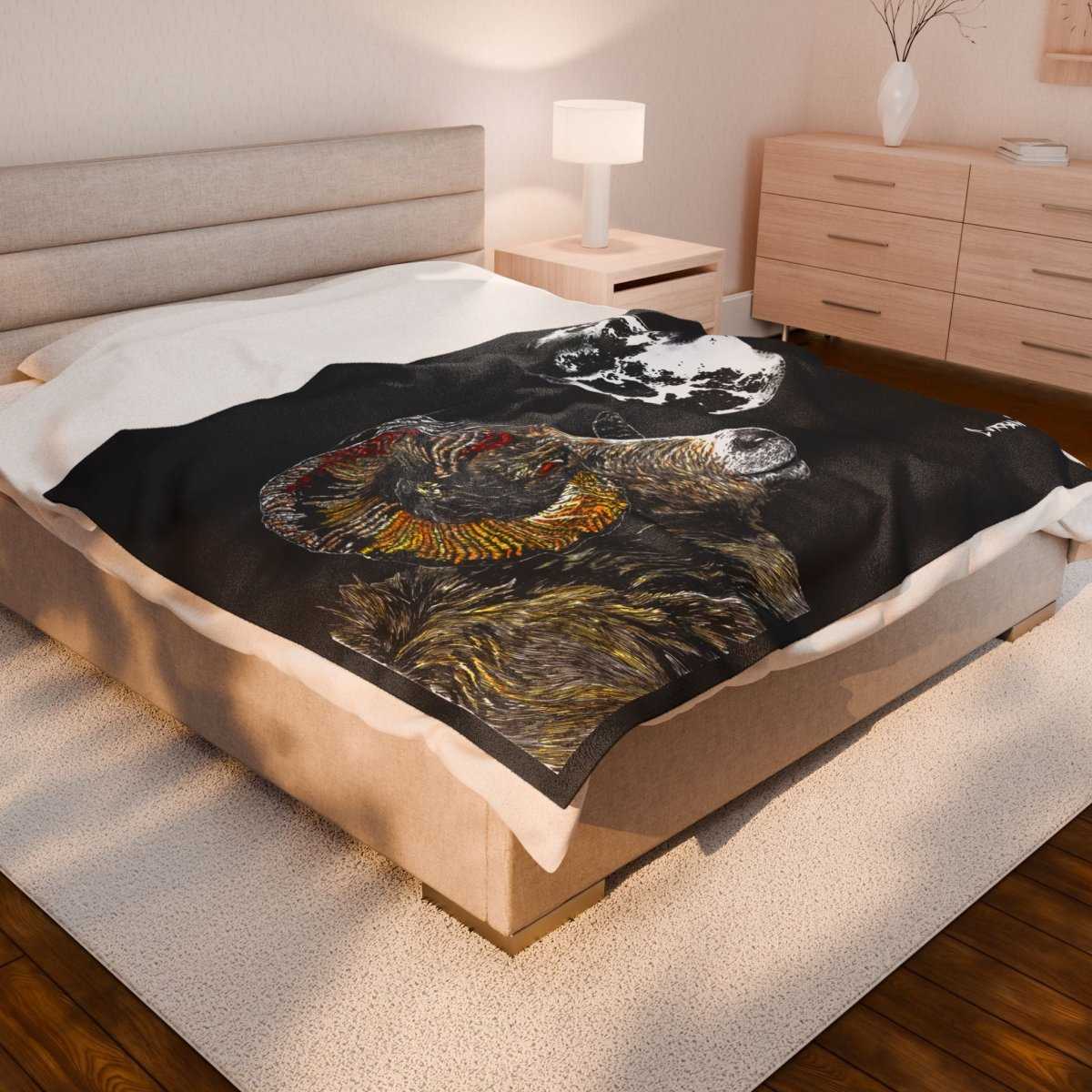 Moonlit Ram Plush Blanket Cozy Wildlife Animal Decor