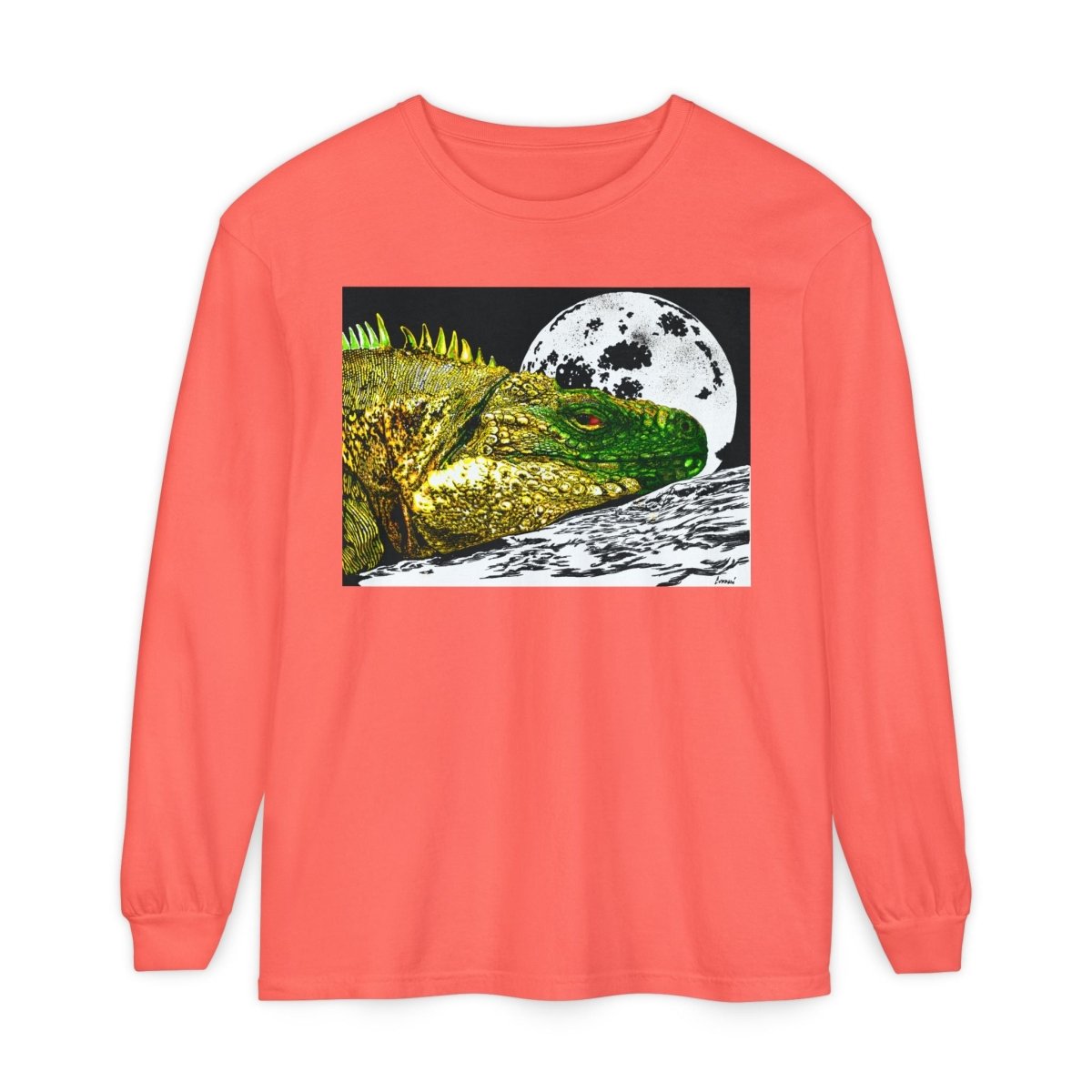 Moonlit Reptile Long Sleeve T-Shirt - Breathable Unisex Graphic Tee - Curran Artworks