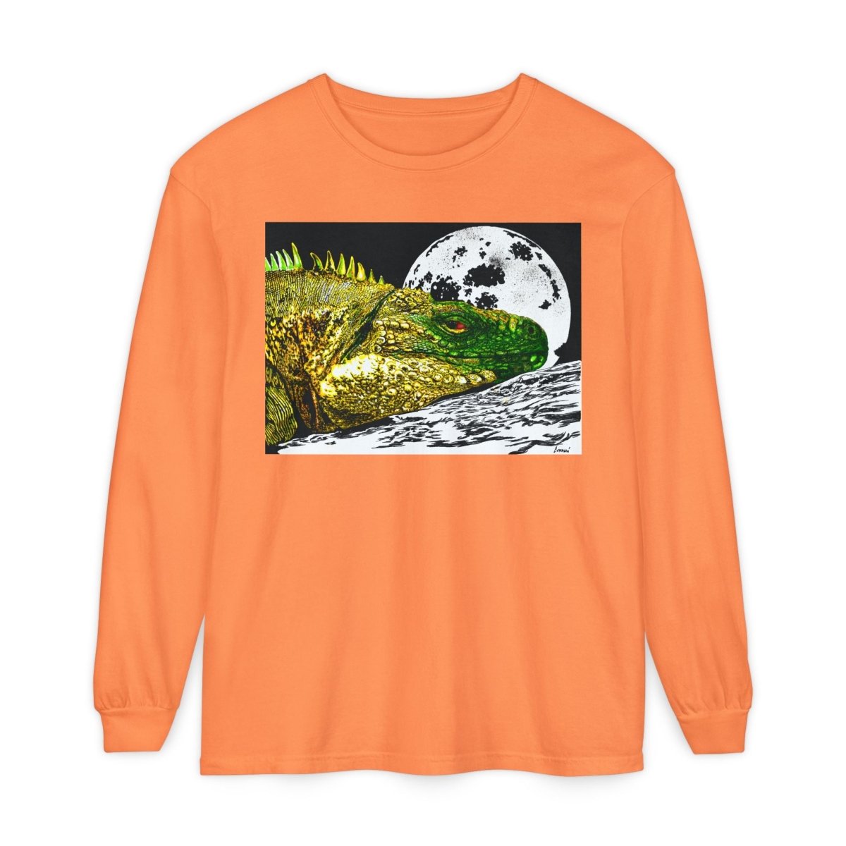 Moonlit Reptile Long Sleeve T-Shirt - Breathable Unisex Graphic Tee - Curran Artworks