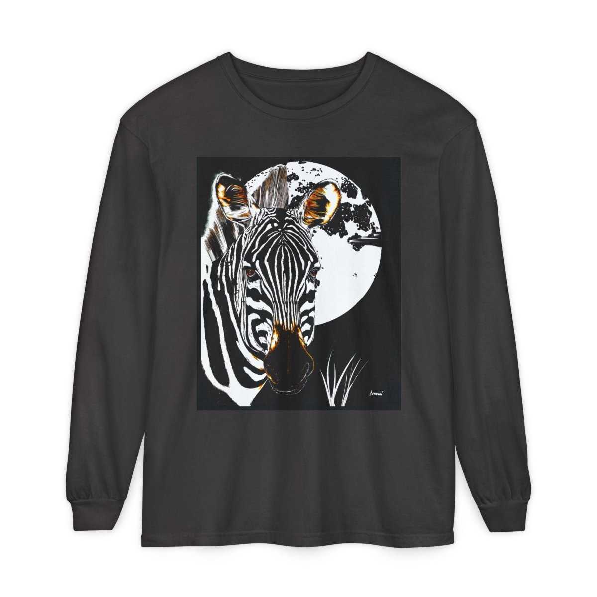 Moonlit Zebra Long Sleeve T-Shirt | Unisex Graphic Tee