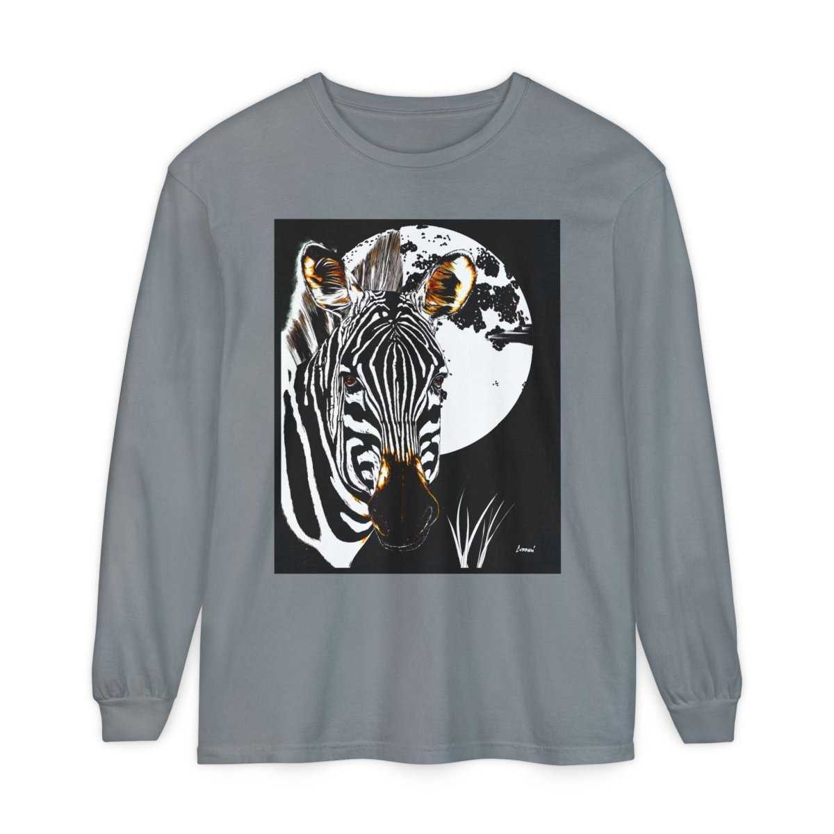 Moonlit Zebra Long Sleeve T-Shirt | Unisex Graphic Tee